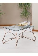 Tavolino rettangolare in ferro battuto e vetro R.04004/V