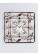 Orologio quadrato in ferro battuto e ceramica R.03291
