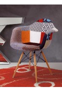 Sedia Arte con seduta rivestita in patchwork