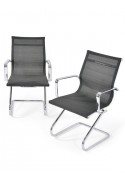 Comfort sedia per ufficio cromo lucido e seduta in maglia microforata