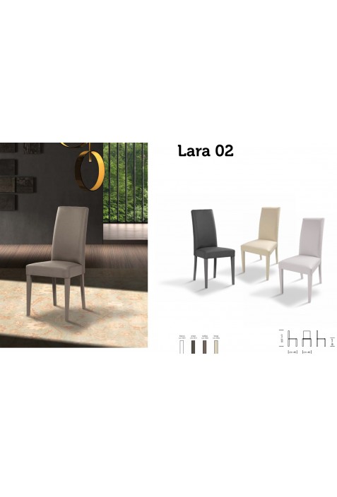 Sedia modello New Lara 02 in legno e seduta in ecopelle