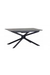 Tavolo ALEX con piano MDF  effetto marmo cemento con struttura e piedi in metallo nero